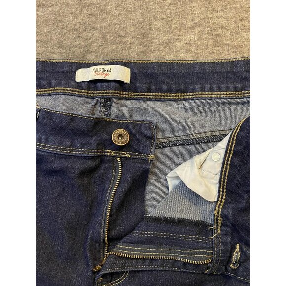 California Vintage Jeans Womens 18 Blue Dark Wash Straight High Rise Stretch - Picture 2 of 8
